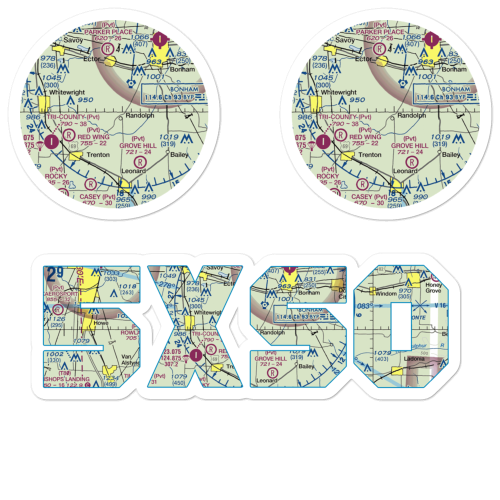 Tnt Ultralightport (5XS0) VFR Sectional Sticker Pack 