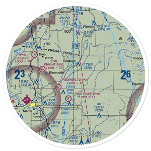 Haymeadow Airport (5WI5) VFR Sectional Sticker (30 mile)