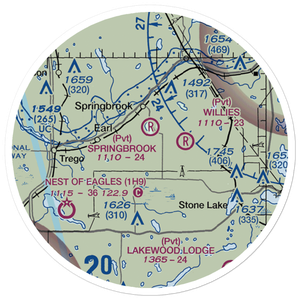 Springbrook Airport (5WI1) VFR Sectional Sticker (20 mile)