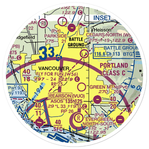 Brush Prairie Aerodrome (5WA9) VFR Sectional Sticker (20 mile)