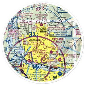 Brush Prairie Aerodrome (5WA9) VFR Sectional Sticker (30 mile)