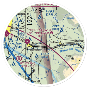B & M Ranch Airport (5WA2) VFR Sectional Sticker (20 mile)