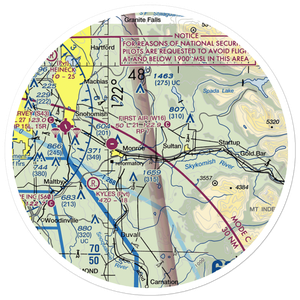 B & M Ranch Airport (5WA2) VFR Sectional Sticker (30 mile)
