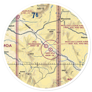 Sourdough Airport (5WA0) VFR Sectional Sticker (30 mile)