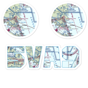 Kilmarnock/Tolbert Field (5VA9) VFR Sectional Sticker Pack