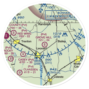 Grove Hill Airport (5TX2) VFR Sectional Sticker (20 mile)