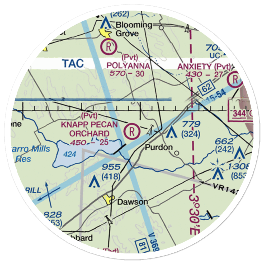 Knapp Pecan Orchard Airpark (5TS3) VFR Sectional Sticker (20 mile) 