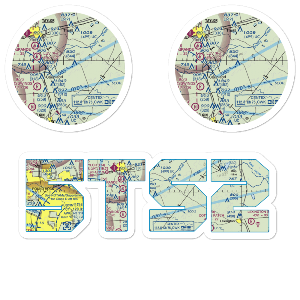 Chan-C Airport (5TS2) VFR Sectional Sticker Pack 