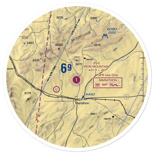 Iron Mountain Ranch Airport (5TE5) VFR Sectional Sticker (30 mile)