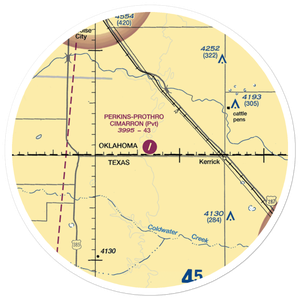 Perkins Prothro Cimarron Ranch Airport (5TE4) VFR Sectional Sticker (30 mile)