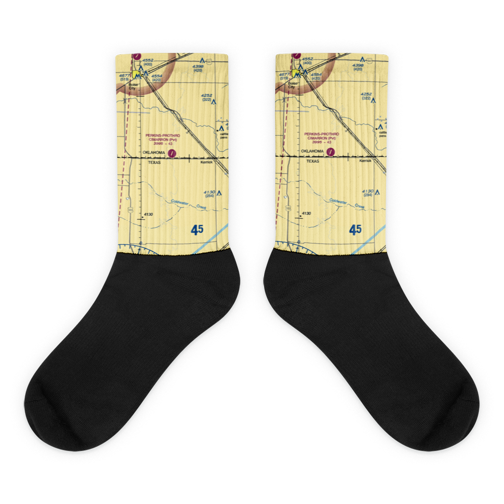 Perkins Prothro Cimarron Ranch Airport (5TE4) VFR Sectional Socks 