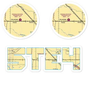 Perkins Prothro Cimarron Ranch Airport (5TE4) VFR Sectional Sticker Pack