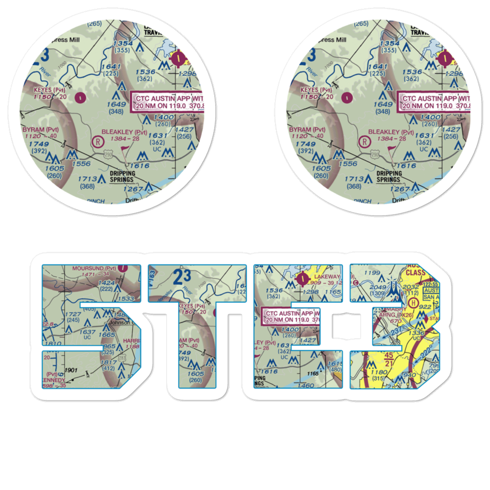 Alexander Ranch Airport (5TE3) VFR Sectional Sticker Pack 
