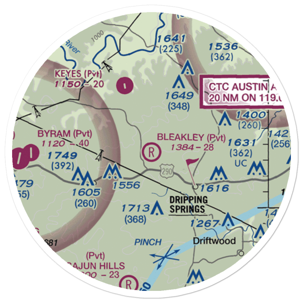 Bleakley Ranch Airport (5TE2) VFR Sectional Sticker (20 mile) 