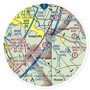 Seagoville Airport (5TA9) VFR Sectional Sticker (20 mile)