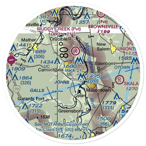 Blomster Field Farm Airport (5PA0) VFR Sectional Sticker (20 mile)