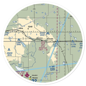 Bowdle Municipal Airport (5SD3) VFR Sectional Sticker (30 mile)