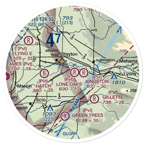 Lone Oaks Ranch Airport (5OR9) VFR Sectional Sticker (20 mile)
