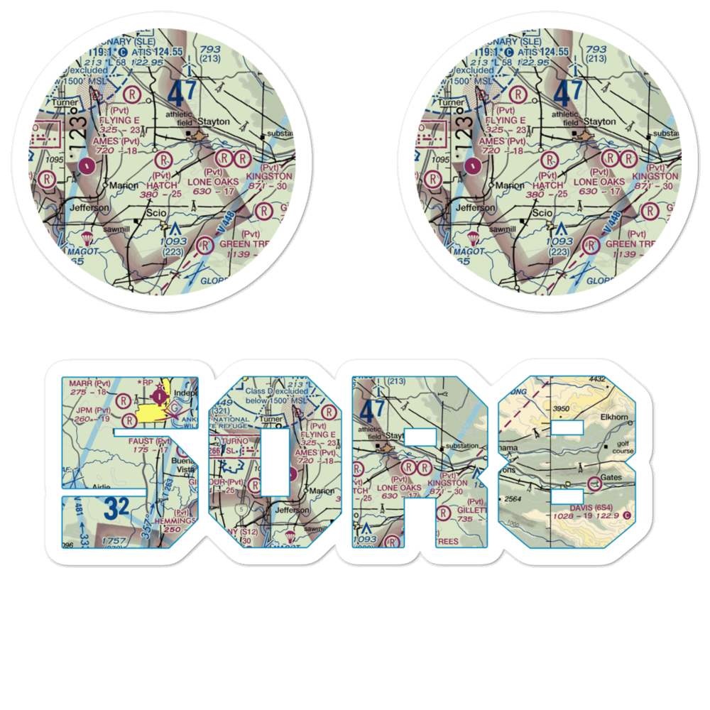 Hatch Airport (5OR8) VFR Sectional Sticker Pack 