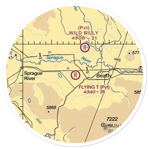 Flying T Ranch Airport (5OR4) VFR Sectional Sticker (20 mile)