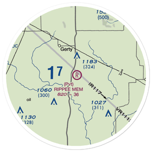 Christopher M. Rippee Memorial Airport (5OK2) VFR Sectional Sticker (20 mile)