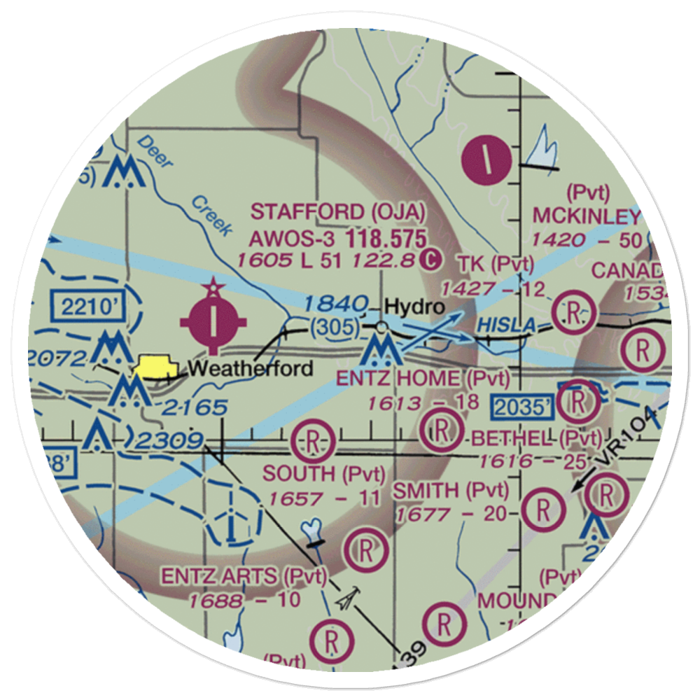 Kits Airport (5OK0) VFR Sectional Sticker (20 mile) 