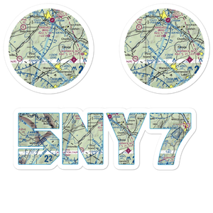 Rolling Hills Airport (5NY7) VFR Sectional Sticker Pack
