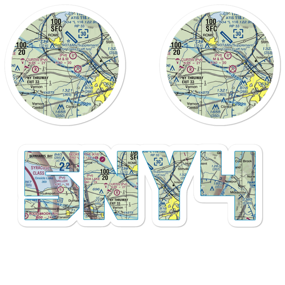 Stanwix Heights Airport (5NY4) VFR Sectional Sticker Pack 