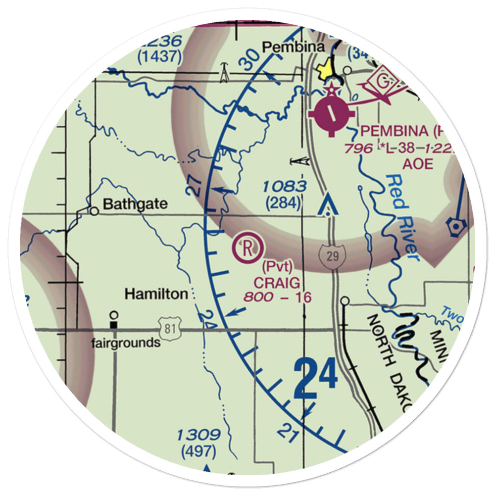 Craig Private Airport (5ND3) VFR Sectional Sticker (20 mile) 
