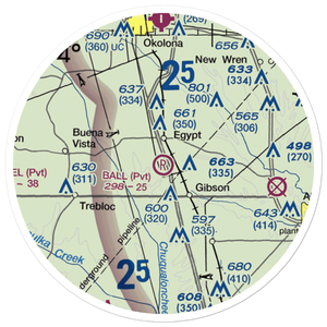 Ball Airport (5MS8) VFR Sectional Sticker (20 mile)