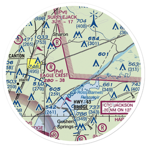 Walnut Creek Airport (5MS4) VFR Sectional Sticker (20 mile)