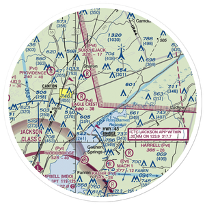 Walnut Creek Airport (5MS4) VFR Sectional Sticker (30 mile)