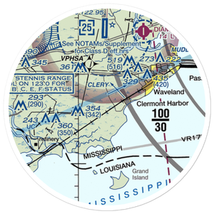 Turkey Bayou Airpark (5MS2) VFR Sectional Sticker (20 mile)