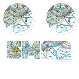 Turkey Bayou Airpark (5MS2) VFR Sectional Sticker Pack