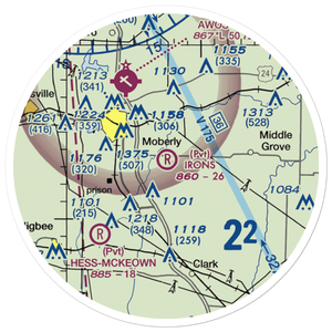 Irons Airport (5MO1) VFR Sectional Sticker (20 mile)