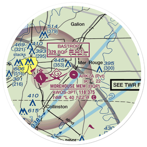 Arkla Flyers Inc Airport (5LS6) VFR Sectional Sticker (20 mile)
