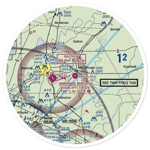 Arkla Flyers Inc Airport (5LS6) VFR Sectional Sticker (30 mile)