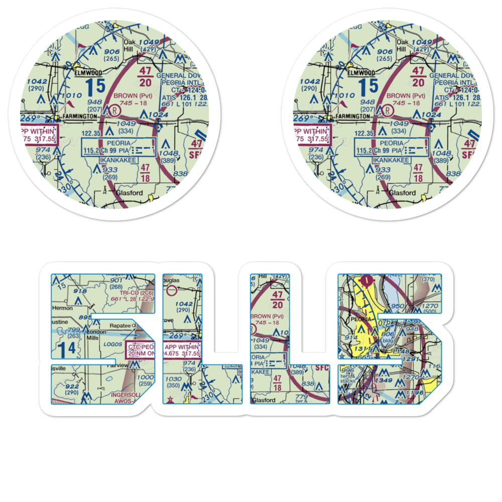 Gordon Brown Airport (5LL5) VFR Sectional Sticker Pack 