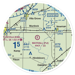 Mayhall Airport (5LL3) VFR Sectional Sticker (20 mile)