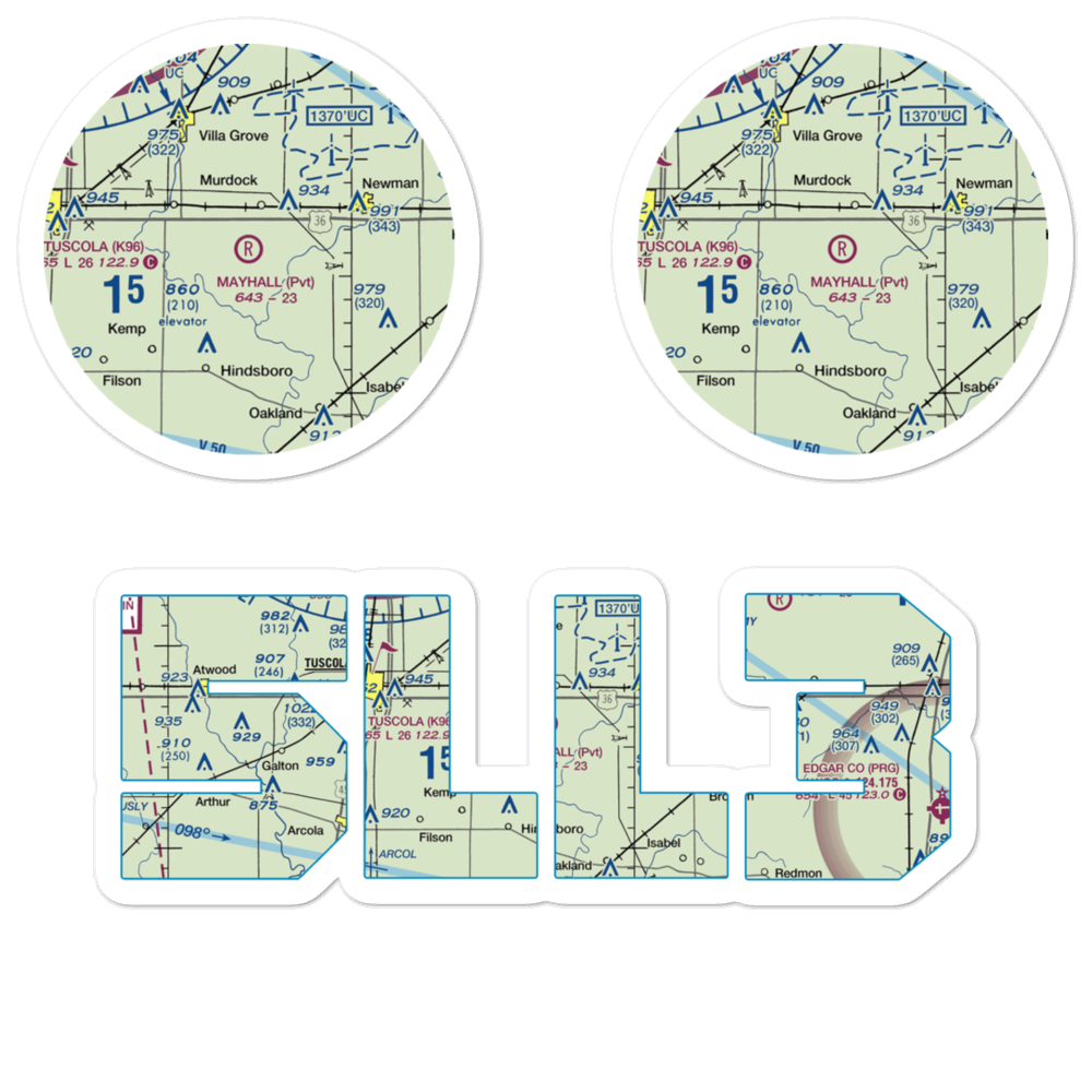 Mayhall Airport (5LL3) VFR Sectional Sticker Pack 