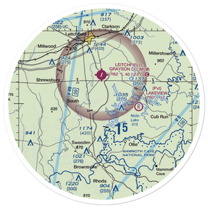 Nolin Aero Salvage Airport (5KY9) VFR Sectional Sticker (30 mile)