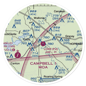 Lowe Airport (5KY5) VFR Sectional Sticker (20 mile)