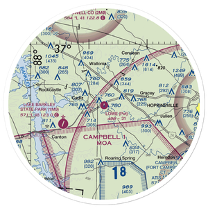 Lowe Airport (5KY5) VFR Sectional Sticker (30 mile)