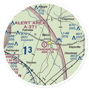 Standard Field (5KY4) VFR Sectional Sticker (20 mile)