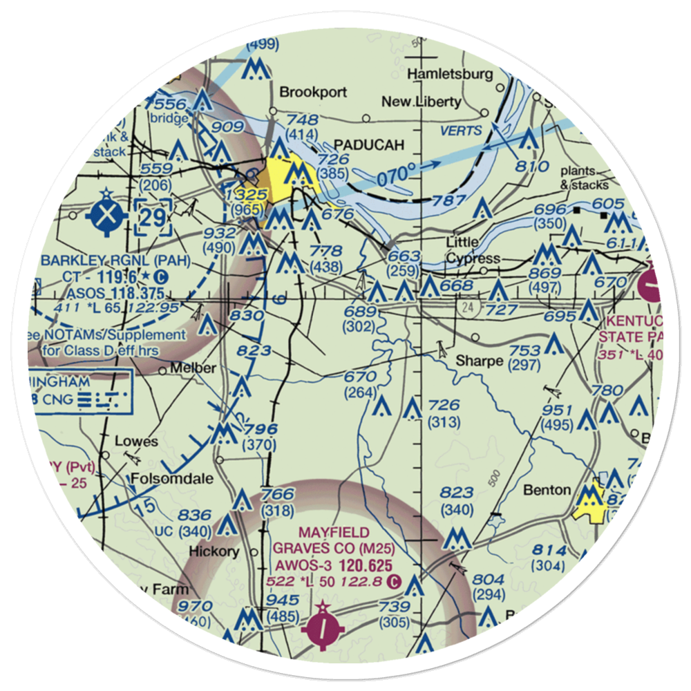 West Kentucky Airpark (5KY3) VFR Sectional Sticker (30 mile) 