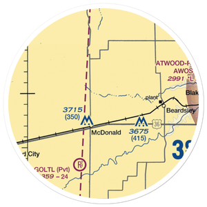 Jack Poore Airport (5KS8) VFR Sectional Sticker (20 mile)