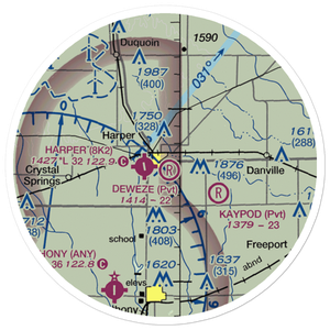 Deweze Airport (5KS3) VFR Sectional Sticker (20 mile)