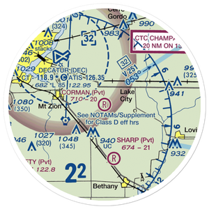 Corman Acres Airport (5IS4) VFR Sectional Sticker (20 mile)