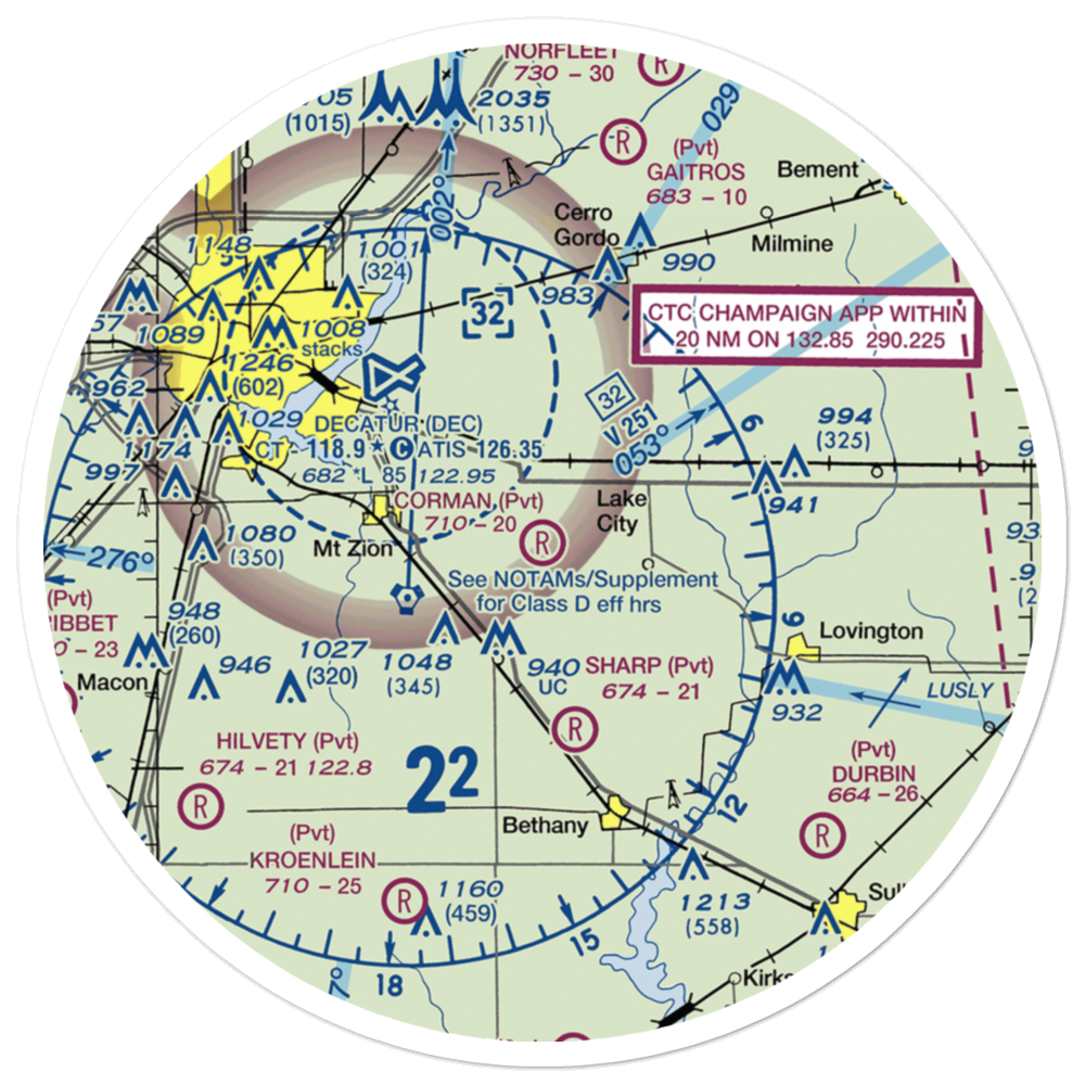 Corman Acres Airport (5IS4) VFR Sectional Sticker (30 mile) 