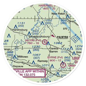 Jacobi Airport (5II8) VFR Sectional Sticker (20 mile)